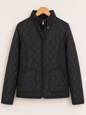 Banana Republic Quilted Black Puffer Jacket with Gold Hardware